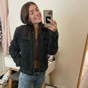 American Eagle Fur Lined Denim Jacket